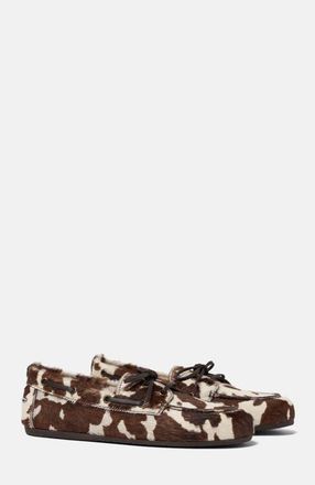 Scarosso Avery Boat Shoes in Cow Print - Ponyhair - Calf at Nordstrom, Size 37.5