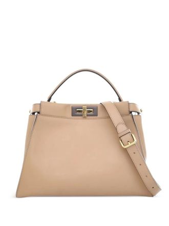 Fendi 2010-2025 Medium Leather Peekaboo Iconic satchel - women - Calf Leather/Leather - One Size - Brown