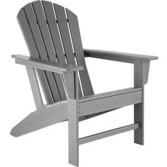 TecTake Silla de jard&iacute;n estilo adirondack 83 x 79 x 97 cm gris claro