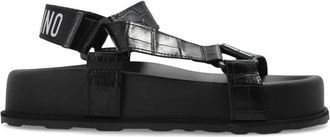Moschino Leren Platform Sandalen - Dames - Sandalen - Zwart - 41 EU - Leer - Schoenen