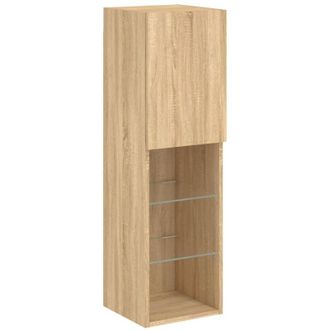 vidaXL Vidaxl - Mueble Para Tv Con Luces Led Roble Sonoma 30,5x30x102 Cm