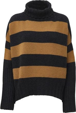 Be You Maglia Dolcevita a Righe - - Knitwear - Donna - Nero - M