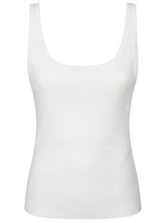 Maison Margiela Fitted Ribbed Tank Top with Scoop Neckline