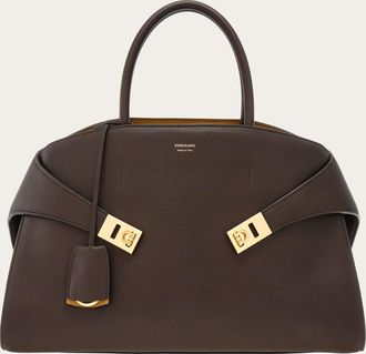 Ferragamo Women Hug bicolor handbag (L) Brown