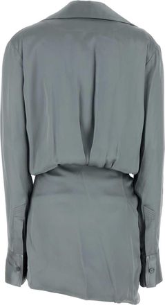 The Attico Wrap Viscose Dress - Gray