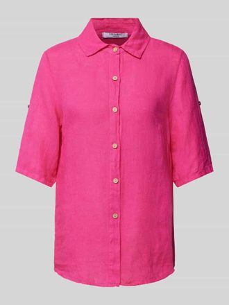 Zabaione Leinenbluse mit 1/2-Arm Modell Si44a in Pink, Gr&ouml;&szlig;e L