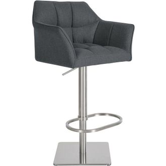 Clp Clp - Taburete De Bar Damaso Funda De Fieltro Gris Acero Inoxidable