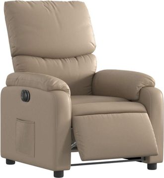 vidaXL Sillón reclinable eléctrico de cuero sintético color capuchino vidaXL