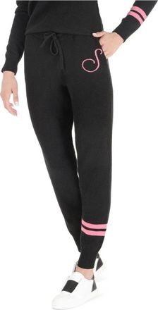 Dee Ocleppo Broeken, Dames, Zwart, XL, Kasjmier, Crown of Edinburgh Cashmere Track Pants