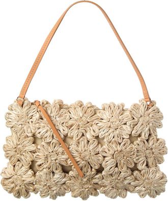 Poolside The Ravello Floral Mini Straw Pouch