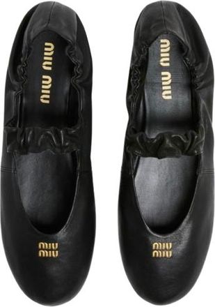 Miu Miu Black Leather Ballet Flats In Stores Now Size 39