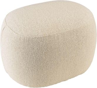 Macabane Puf con forma de dise&ntilde;o n.&ordm; 2 en tejido de rizo peque&ntilde;o beige