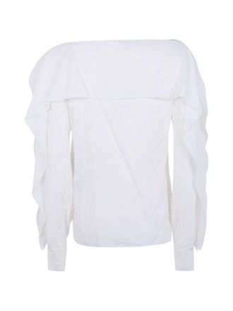 Lanvin Off-The-Shoulder Top With Ruffled Sleeves