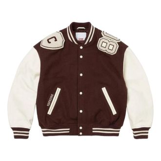 SUPREME FW26 Captains Varsity Jacket Brown SUP-FW26-008-BRN