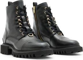 AllSaints Lydia Cap Toe Combat Boot in Black at Nordstrom Rack, Size 10