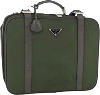 Prada Pre-owned Handbags, female, Green, Size: ONE SIZE Pre-owned Nylon Handbag
