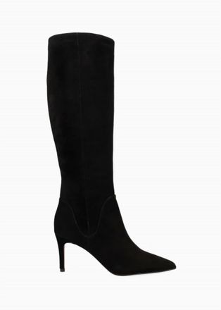 Pelle Moda Womens Lidya Heeled Tall Boots In Black Suede