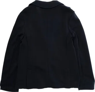 Emporio Armani Boys Blue Single-Breasted Jacket With Logo Patch Polyester Blazers