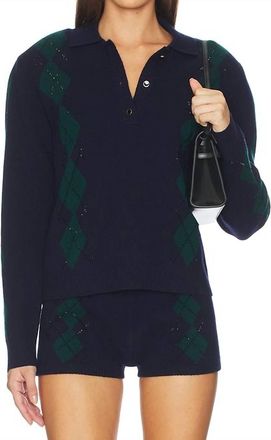Retrof&ecirc;te Nicolina Embellished Polo In Pine/navy