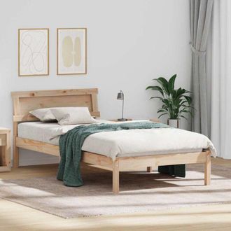 vidaXL Estructura De Cama Marr&oacute;n 90 X 190 Cm Madera Maciza De Pino Vidaxl