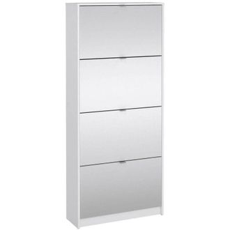 Dmora Scarpiera Bliss, Mobile portascarpe, Armadio da ingresso multiuso, Mobiletto per calzature, 70x24 h162 cm, Bianco lucido - Dmora
