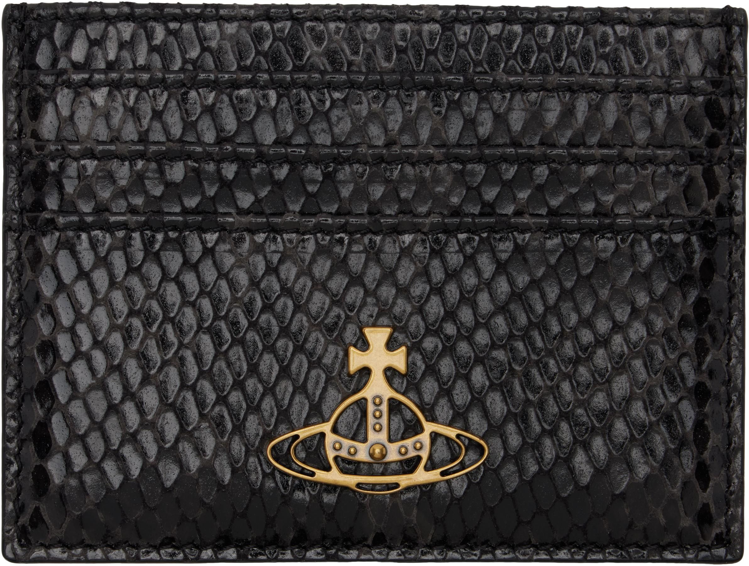 【VIVIENNE WESTWOOD】Washed Leather Flat Card Holder Black Vivienne Westwood Flat Card Holder | Black | FARFETCH
