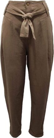 Twinset Groene katoenen broek met riem - Dames - Regular Fit Jeans - Groen - L - Katoen - Jeans