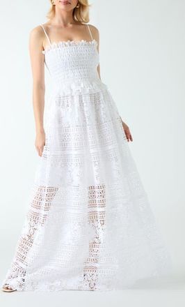 Marciano Malene Strapless Maxi Dress in Twht-White at Nordstrom, Size 10 Us