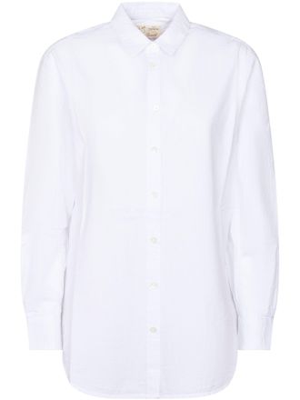 MC2 Saint Barth White Seersucker Shirt with Embroidered Detail