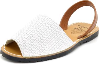 Avarcashop Menorquina Womens Sandals Leather Summer Shoes 3D Pattern Genuine Leather Strap, 3D Blanco, 7 UK