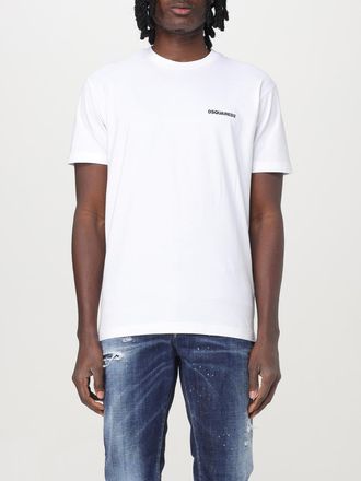 Dsquared2 Mens Short Sleeve Crew Neck Tee - White Cotton - Size Small