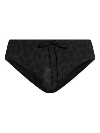 Balmain leopard-print drawstring swim trunks - men - Elastane/Polyamide - M - Black