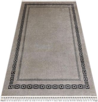 RugsX Rugsx - Alfombra Amour 53098a Beige / Negro - Marco, Griega Moderno, Elegante Beige 98x200 Cm