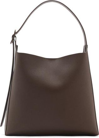 Mango Buckled Faux Leather Shopper Bag in Chocolate at Nordstrom
