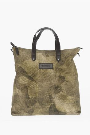 Woolrich Borsa Tote Effetto Camouflage con Finiture in Pelle size One Size
