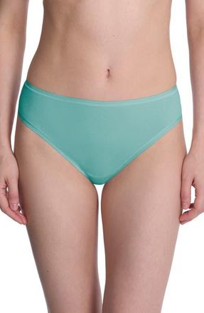 Natori Bliss Bare Stretch Cotton Thong in Bright Teal at Nordstrom, Size Xx-Large