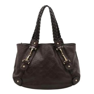 Gucci Pre-owned Handbags, female, Brown, Size: ONE SIZE Pre-owned Vintage Leather Handbag