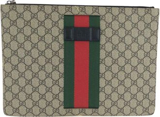Gucci Gg Supreme Clutch Bag (Authentic Pre-Loved)
