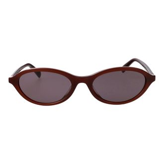 Emporio Armani Ovale Dikke Acetaat Zonnebril - Dames - Accessoires - Bruin - Maat: 52 MM Polyamide