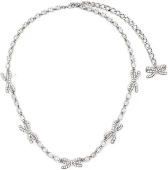 Self Portrait Crystal Bow Necklace