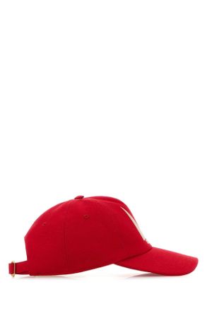 Valentino Garavani Womens Red Cotton Baseball Cap Rossoburro Cappelli E Fasce Per Capelli Hat