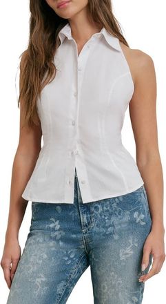 Favorite Daughter The Behind The Bow Sleeveless Halter Top in White at Nordstrom, Size X-Large