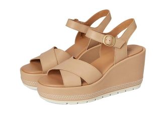 Sorel Sunpeak Wedge Ankle Strap Womens Wedge Shoes Honest Beige/Chalk : 10.5 B - Medium, Synthetic