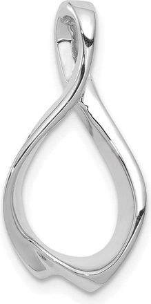 Diamond2Deal 14k White Gold Slide Fits up to 2mm Regular/4mm Fancy or Reversible Omega