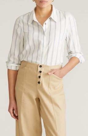 Universal Standard Elbe Long Sleeve Button-Up Shirt in Mayfair Stripe at Nordstrom, Size Xs