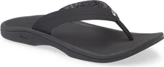 Olukai Ohana Flip Flop in Lahi Black/black at Nordstrom, Size 12