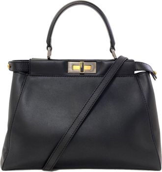 Fendi Black Leather Tote Bag (Pre-Owned)