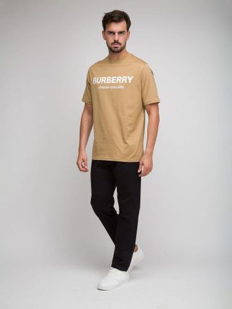 Burberry Logo-Print Cotton T-Shirt - Beige