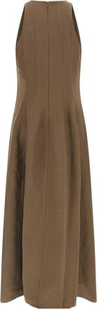 Brunello Cucinelli Womens Brown Viscose Midi Dress