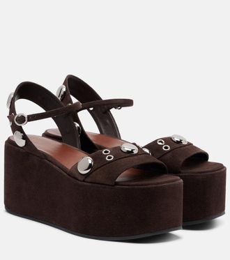 Valentino Garavani Embellished suede sandals